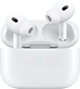 Apple AirPods Pro 2 Wireless Earbuds, Active Noise Cancellation, Hearing Aid Feature, Bluetooth Headphones, Transparency, Personalized Spatial Audio, High-Fidelity Sound, H2 Chip, USB-C Charging