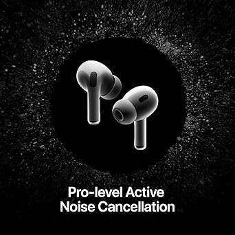 Apple AirPods Pro 2 Wireless Earbuds, Active Noise Cancellation, Hearing Aid Feature, Bluetooth Headphones, Transparency, Personalized Spatial Audio, High-Fidelity Sound, H2 Chip, USB-C Charging