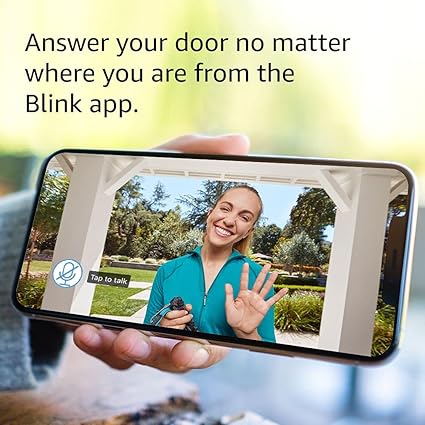 Blink Video Doorbell (newest model), Two-way audio, HD video, motion and chime app alerts and Alexa enabled — wired or wire-free (Black)