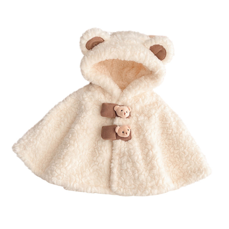 Infant Velvet Cotton Clothes Keep Warm And Windproof In Winter Cape Coat